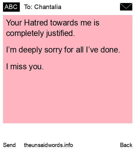unsent message to Chantalia 