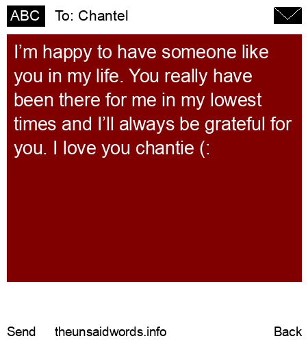 unsent message to Chantel