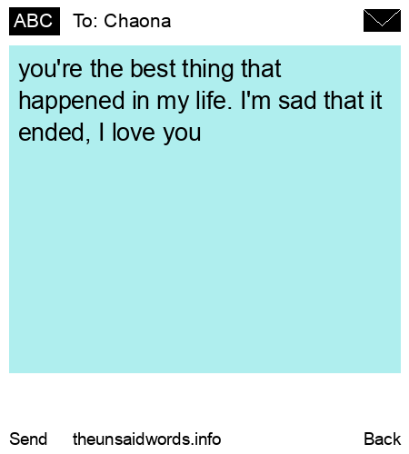 unsent message to Chaona