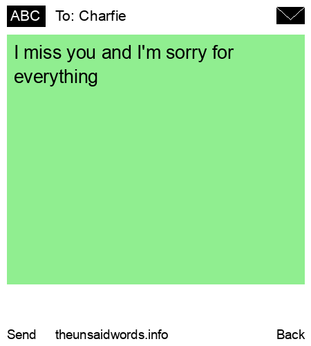 unsent message to Charfie
