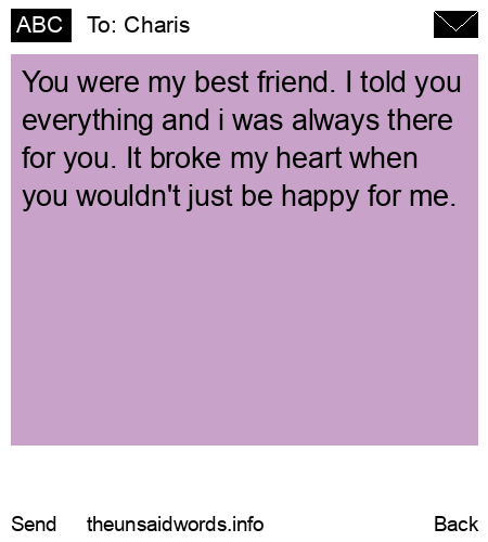 unsent message to Charis