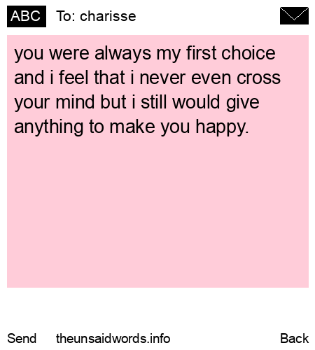 unsent message to charisse