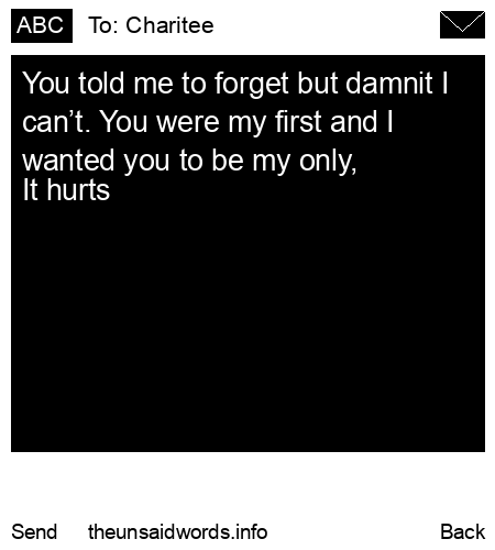 unsent message to Charitee