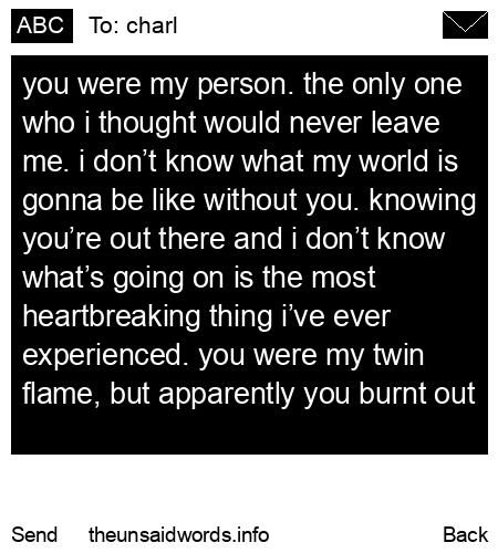 unsent message to charl
