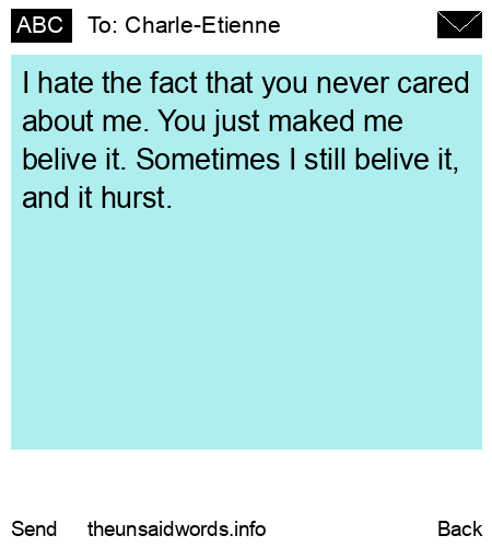 unsent message to Charle-Etienne
