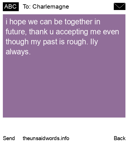 unsent message to Charlemagne 
