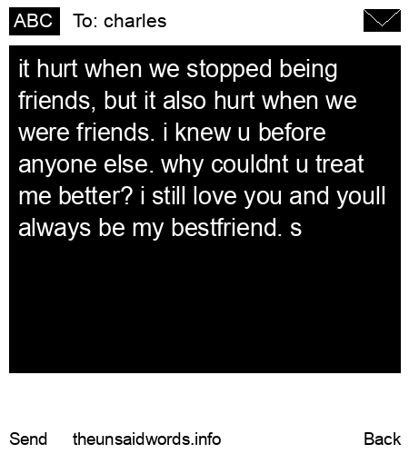 unsent message to charles