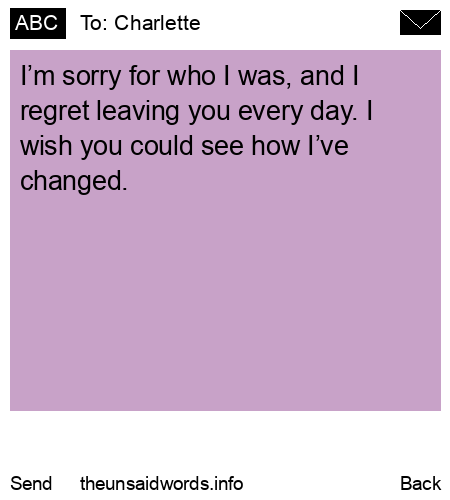 unsent message to Charlette