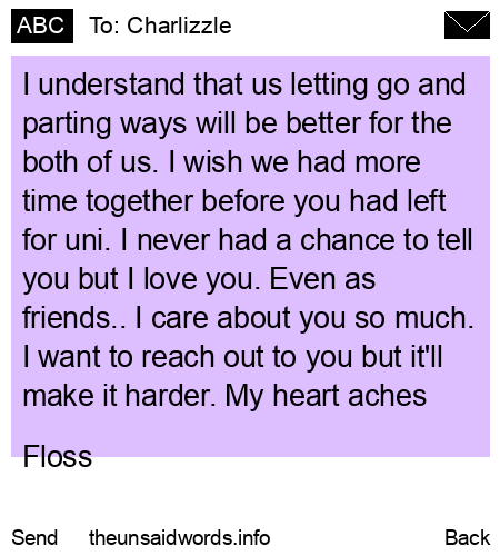 unsent message to Charlizzle