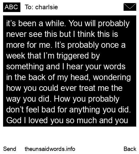 unsent message to charlsie