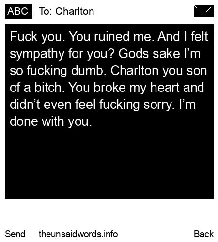 unsent message to Charlton