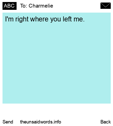 unsent message to Charmelie