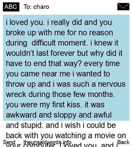 unsent message to charo