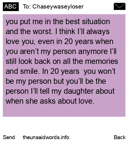 unsent message to Chaseywaseyloser