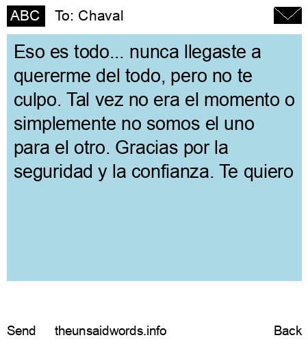 unsent message to Chaval