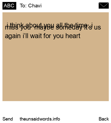 unsent message to Chavi