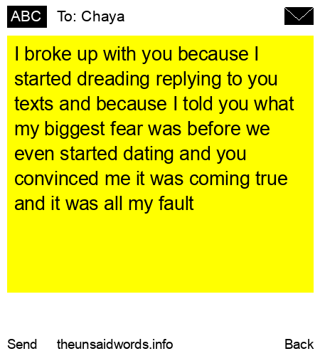 unsent message to Chaya
