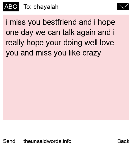 unsent message to chayalah