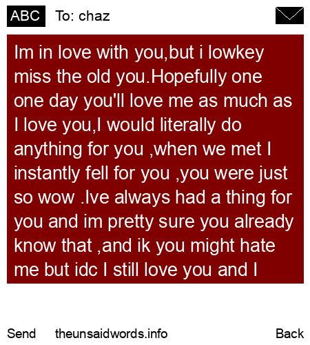 unsent message to chaz