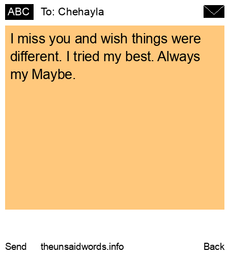 unsent message to Chehayla