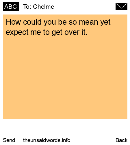 unsent message to Chelme
