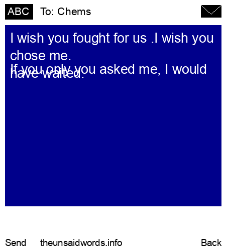 unsent message to Chems