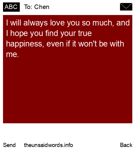 unsent message to Chen