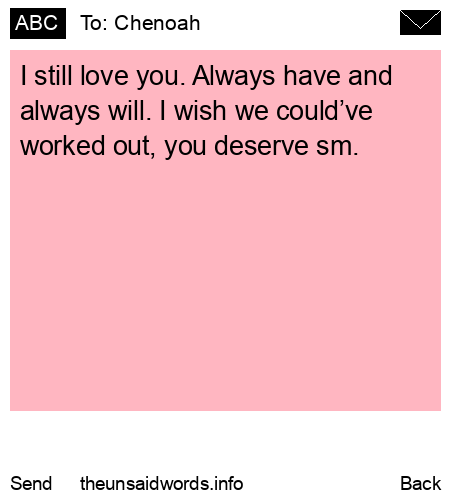 unsent message to Chenoah