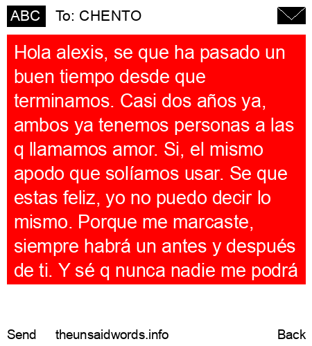 unsent message to CHENTO