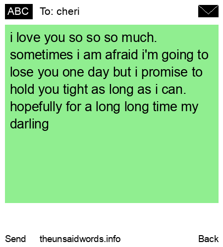 unsent message to cheri
