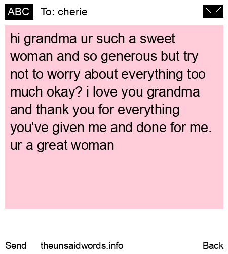 unsent message to cherie