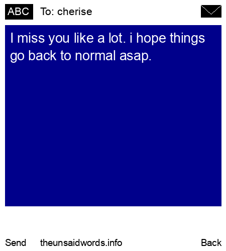 unsent message to cherise 