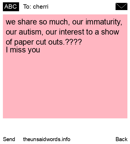 unsent message to cherri