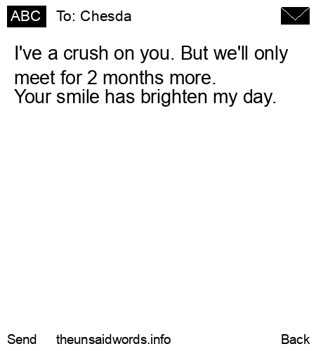 unsent message to Chesda
