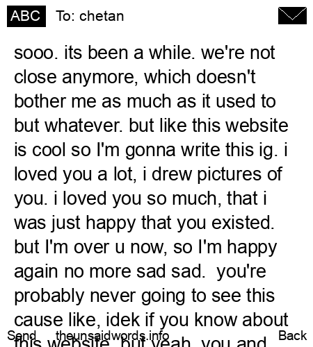 unsent message to chetan