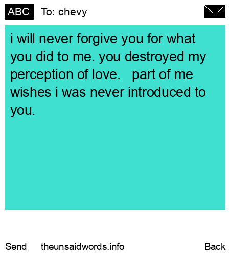 unsent message to chevy