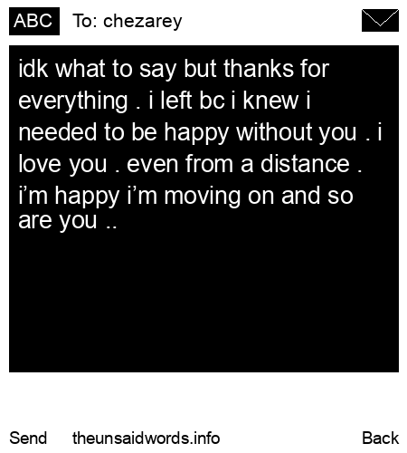 unsent message to chezarey