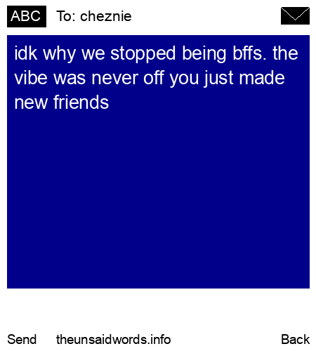 unsent message to cheznie