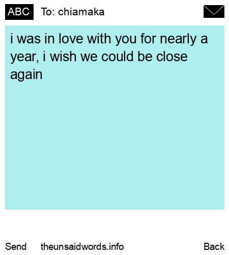 unsent message to chiamaka 