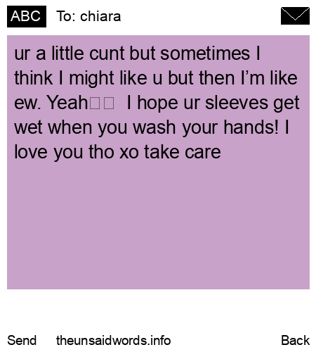 unsent message to chiara