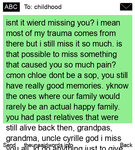unsent message to childhood