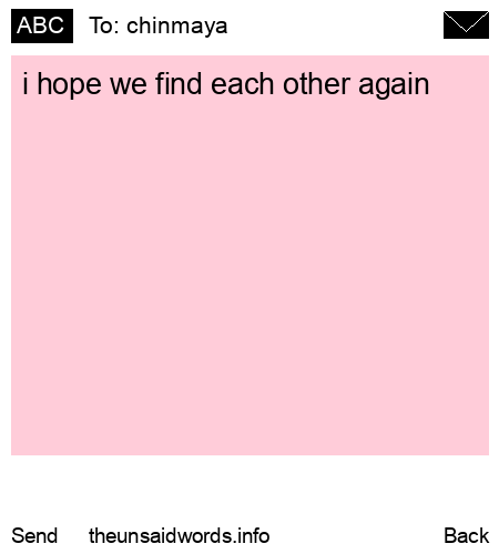 unsent message to chinmaya