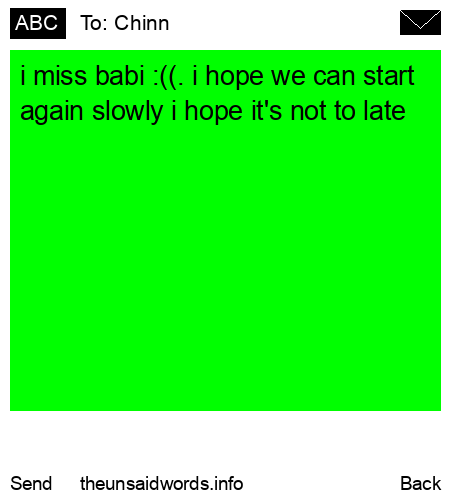 unsent message to Chinn
