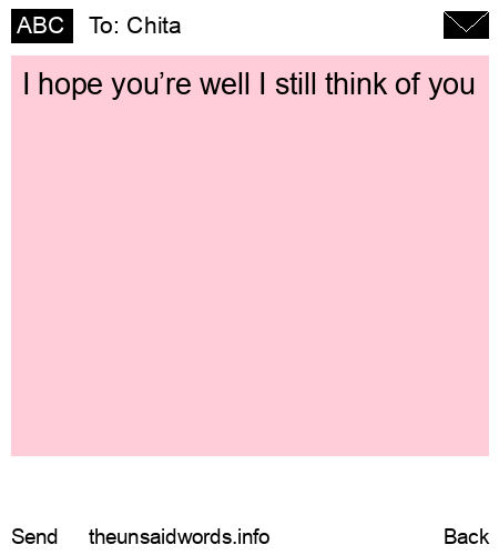 unsent message to Chita