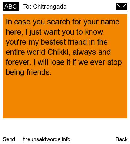 unsent message to Chitrangada