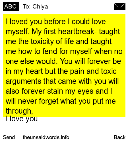 unsent message to Chiya