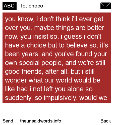 unsent message to choco