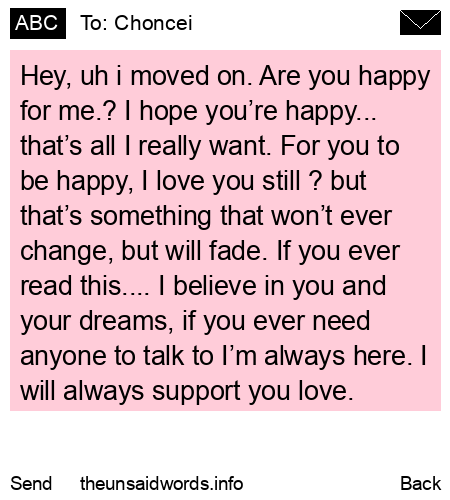 unsent message to Choncei
