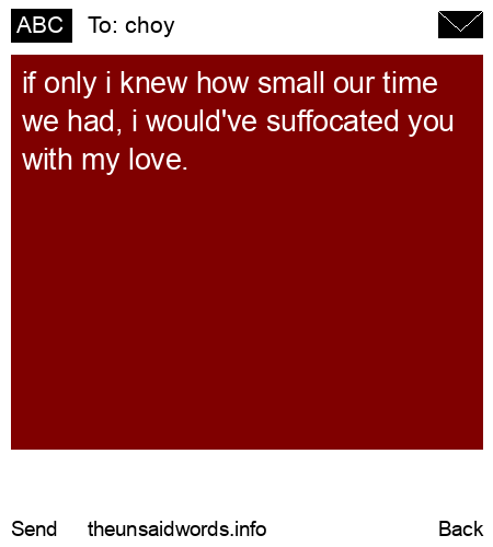 unsent message to choy