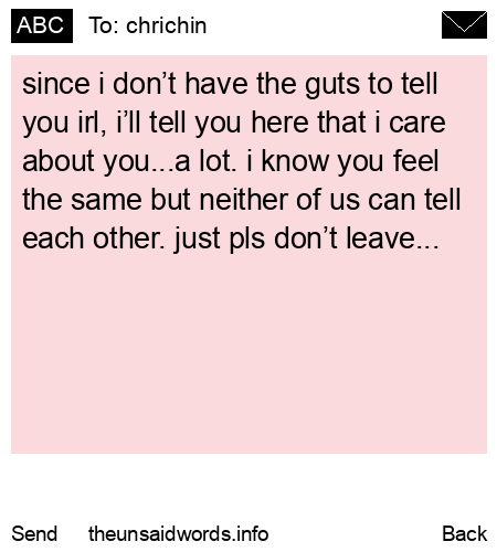 unsent message to chrichin
